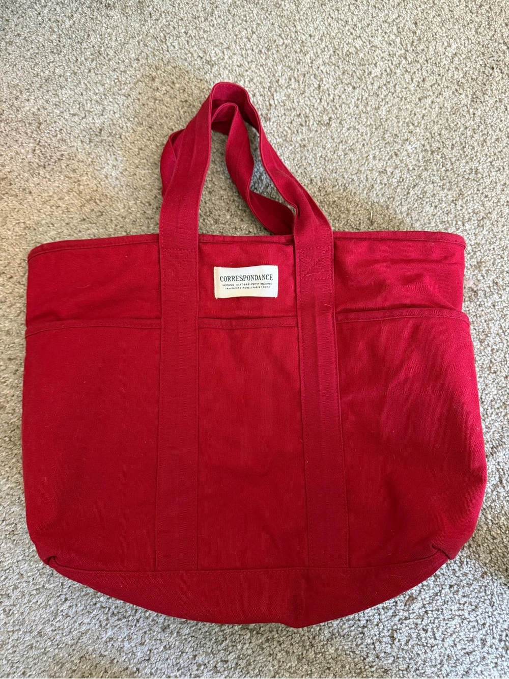 Correspondance Red Canvas Tote Bag
